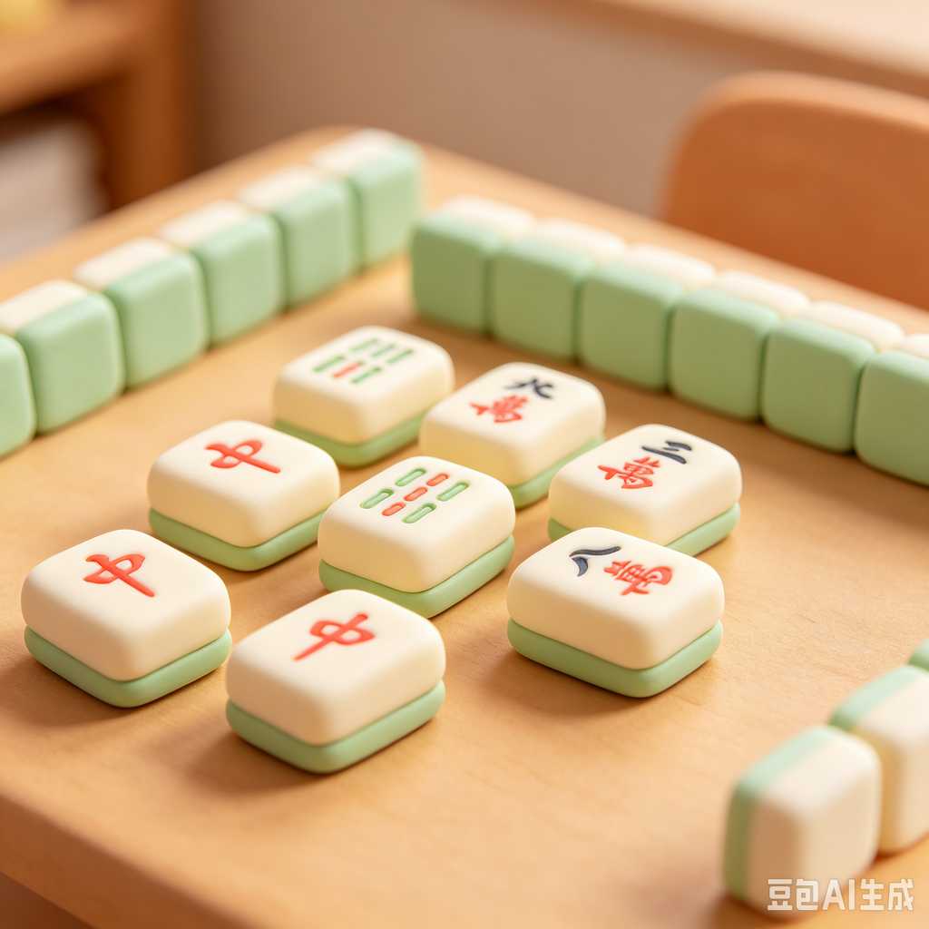 carved pattern mahjong set